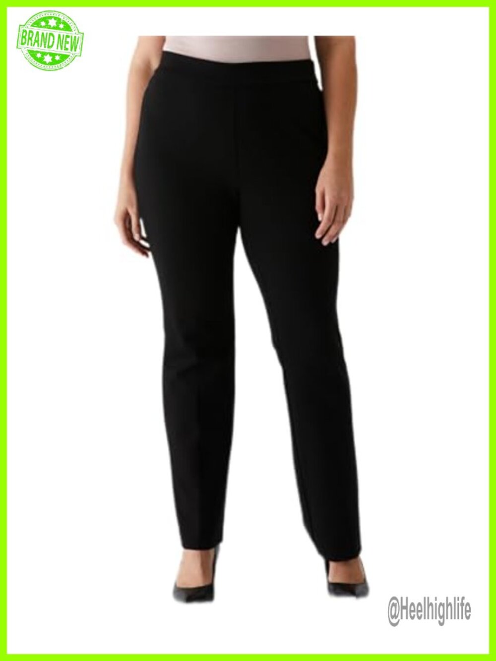 Plus Size Pull-On Bootcut Dress Pants Stretch Work Slacks